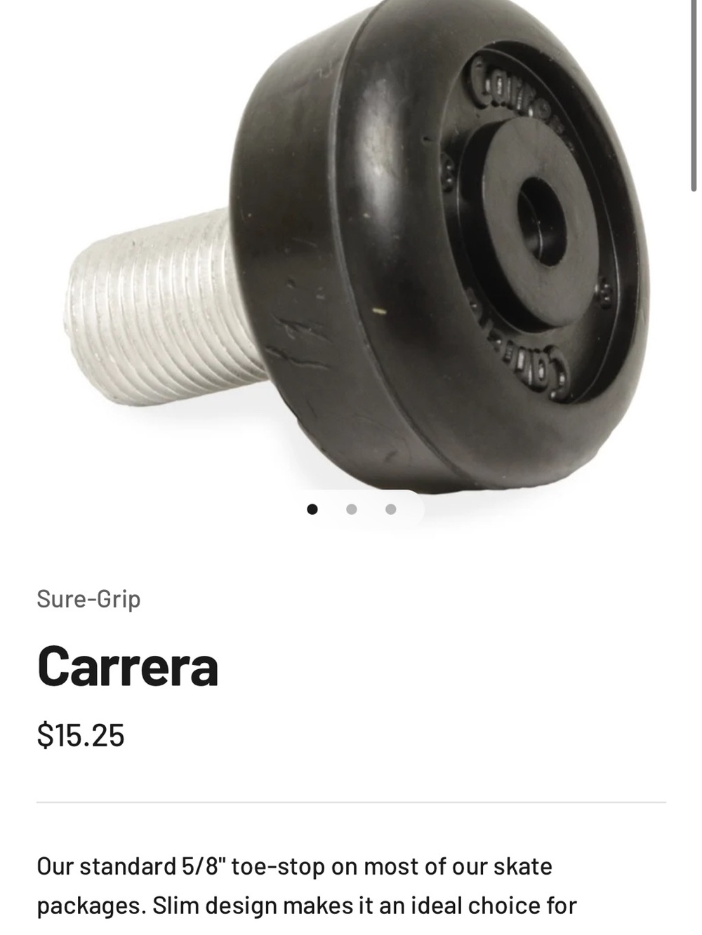 Carrera Black Rubber Toe Stop